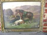 Horse & Dog English late 19th C signed