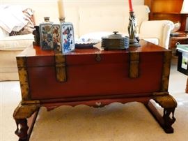 Brass cornered two layer trunk early 1800's