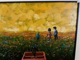 Children playing in a field