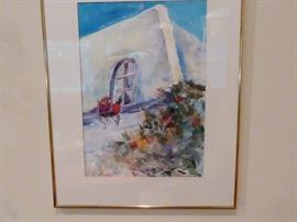 Beautiful mitchel water color of window flower box
