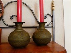 antique vases.brass