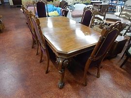 Antique Ornate Walnut 6 pc. Dining Set
