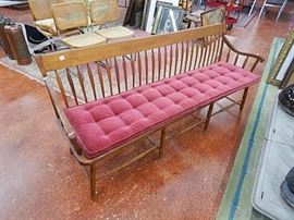 19th C. Arrow Back Long Arm Bench