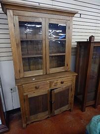 19th C. Pine Stepback Cupboard
