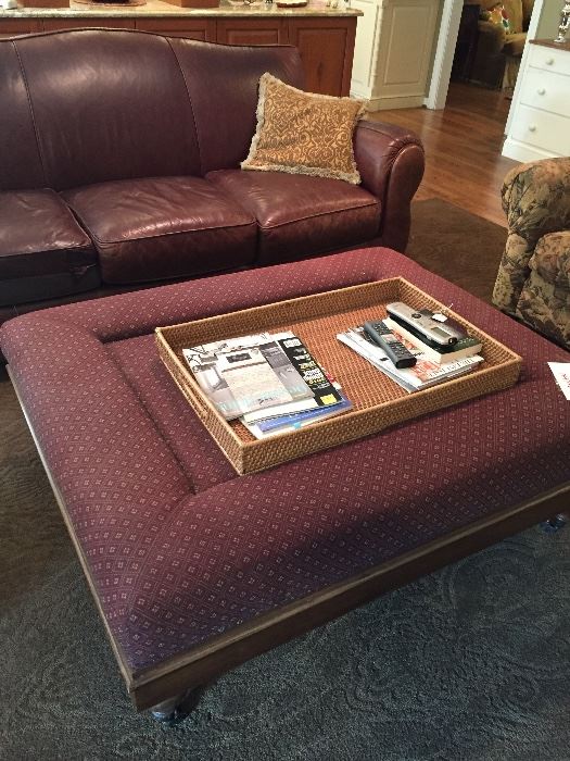 Ottoman coffee table - upholstered, leather couch