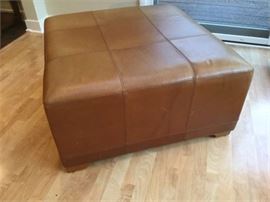 Stanley Leather Ottoman