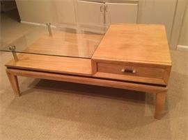 Contemporary Modern Blonde Current Retro Style Coffee Table