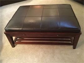 Large Leather Ottoman