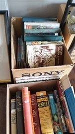 Some of the hundreds of vintage books