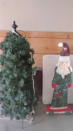 Christmas "tree" and hand-made Santa     GARAGE