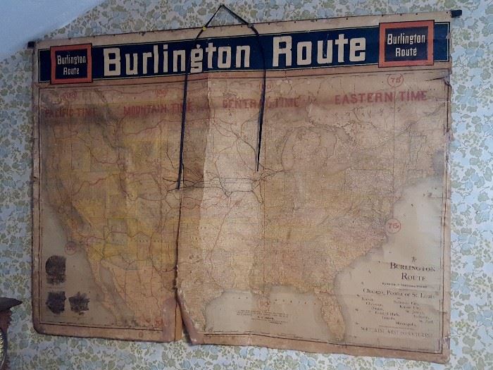 Burlington Route wall map
