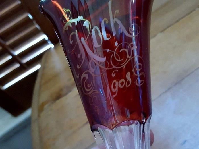 Savin Rock 1908 souvenir ruby glass