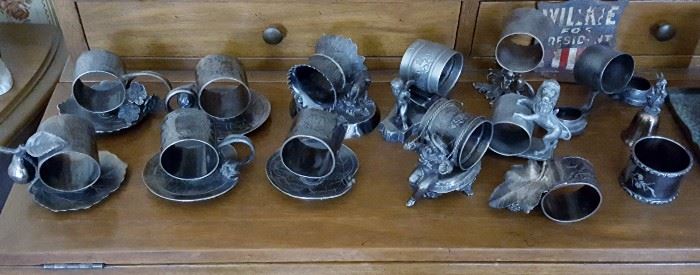Wonder collection of silver plate napkin rings