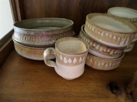 Pottery CUps and soup bowls