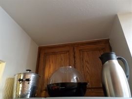 Vintage ice bucket, coffee carafe, popcorn maker