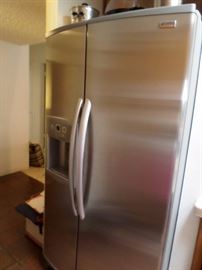 Stainless side  side water & ice on door