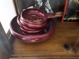 Lacquer Asian salad Set