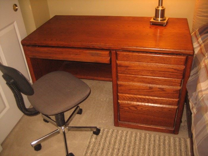 Solid wood desk with keyboard drawer. $50