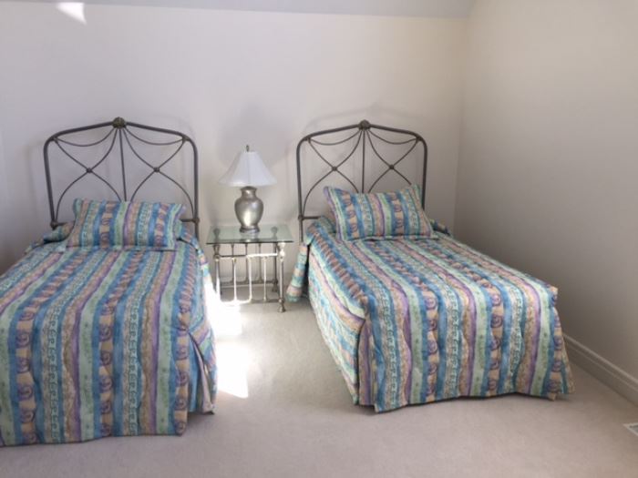 Beautiful set of twin iron beds - super solid!