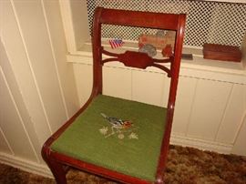 Needlepoint side chair