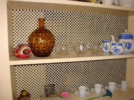 Collectible amber bottle and tea set