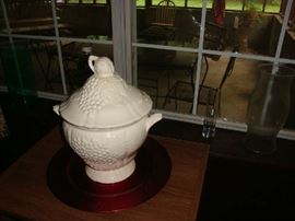 White covered dish