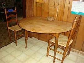 Dropleaf rustic table. (Chairs not for sale.)