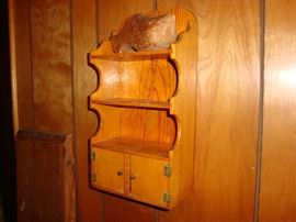 Small wooden wall display case