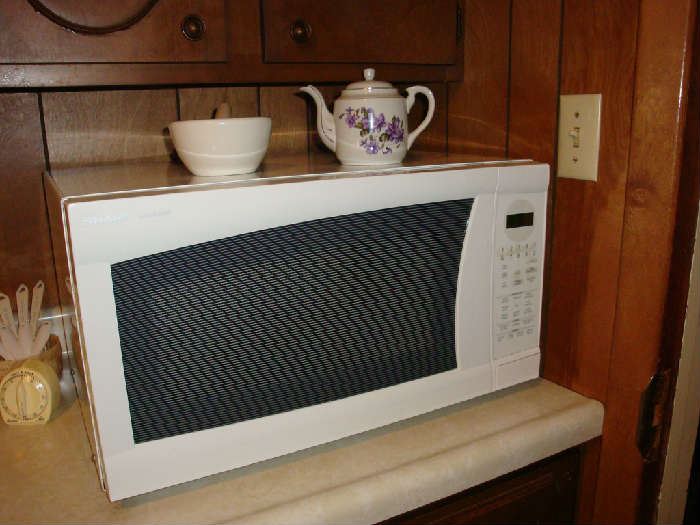 Microwave and teapot