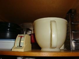 Scales and cheese grater