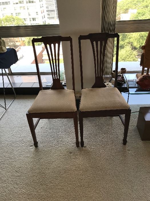 Pair of Carved Side Chairs