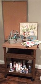 Cute little rustic cart/island.  She used it in her craft room but it would be awesome in your kitchen too. 