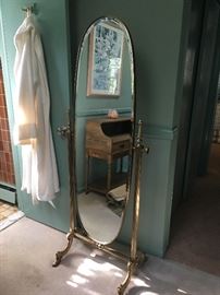 Standing brass mirror 