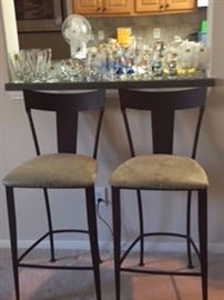 2 bar stools metal