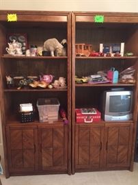 More Toys and Ethan Allan Shelves with cabinets