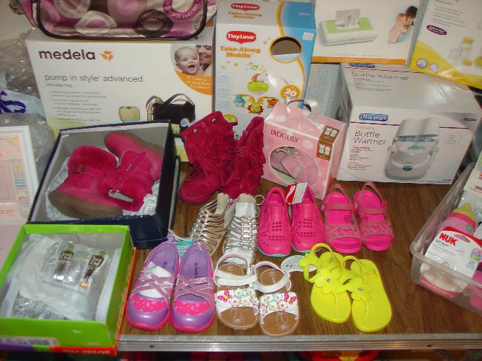 New infant care items , new kid shoes and boots