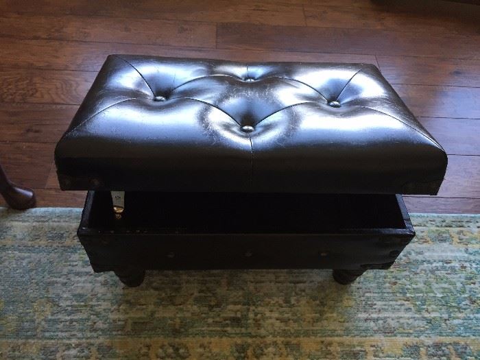 Ottomans including nail-head trim leather and leatherette with storage
