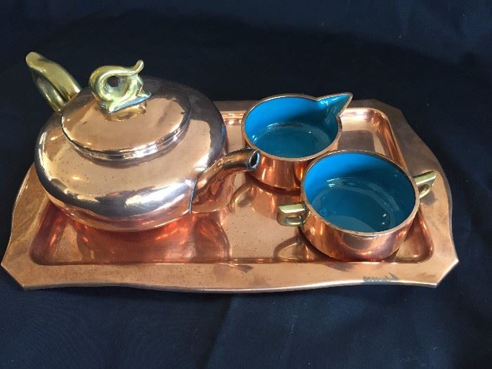 Copper tea set