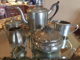 4 piece Steiff pewter tea service
