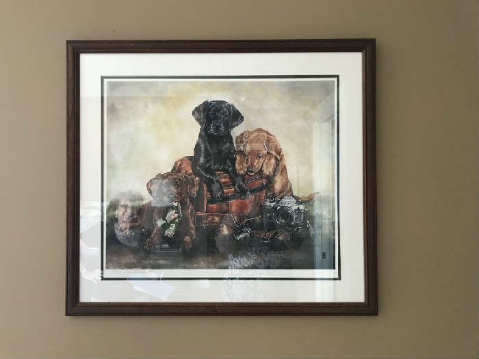 Signed print of dogs