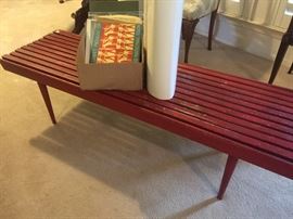 Red antique bench....