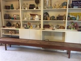 Decoratives, 12 foot long mid-century bench or skinny table 
