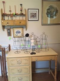 Small desk, table top body forms for doll clothing 