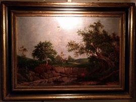 Cute little original oil painting, with gallery light.