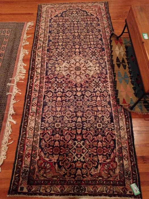 Vintage Persian Afshar Bijar rug, measures 2 '9" x 4' 7".