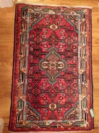 Vintage Persian Mahal rug, measures 3 '9" x 4' 4".