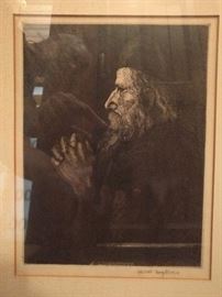 Dark and sultry art, signed by Janet Hopkins.