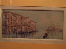 Dreamy original watercolor of a Venetian canal scene. Hate the yellow mat, but that can be changed at whim.