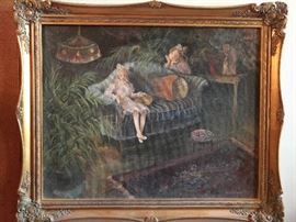 Original Victorian parlor scene, by Judee O'Grady Fearn. 