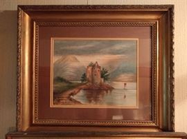 Original oil painting, signed M.K.H., 1889.